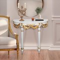 Design Toscano Louis XVI-Style Crescent Golden Ribbon Wall Console Table AF57724